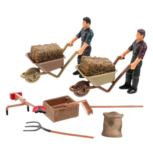 GARIOUANS 12 Stück Teiliges Mini Bauernhof Spielset mit Bauern und Schubkarre Leichte Kunststoff Miniatur Figuren und Zubehör für Micro Landschaft Mini Garten Dekoratives und Pädagogisches GARIOUANS 12 Stück Teiliges Mini Bauernhof Spielset mit Bauern und Schubkarre Leichte Kunststoff Miniatur Figuren und Zubehör für Micro Landschaft Mini Garten Dekoratives und Pädagogisches von GARIOUANS