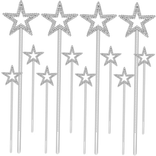 GARIOUANS 12 Stück Teiliges Sternförmige Feenstäbe für Leichtes Kunststoff Material Party Deko für Geburtstagsfeiern Tanz und Fotografie Silberfarben GARIOUANS 12 Stück Teiliges Sternförmige Feenstäbe für Leichtes Kunststoff Material Party Deko für Geburtstagsfeiern Tanz und Fotografie Silberfarben von GARIOUANS