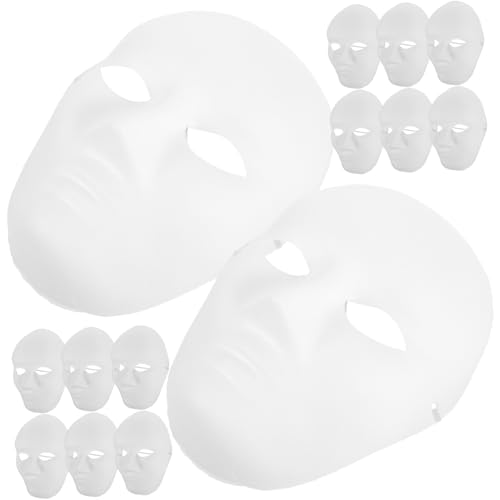 GARIOUANS 12 Stück Teiliges Weiße Papiermasken zum Bemalen Vollgesichts Halloween Masken für Herren Atmungsaktiv Elastisch DIY Gruselige Kostüm Maskerade für Karneval Fasching Party und GARIOUANS 12 Stück Teiliges Weiße Papiermasken zum Bemalen Vollgesichts Halloween Masken für Herren Atmungsaktiv Elastisch DIY Gruselige Kostüm Maskerade für Karneval Fasching Party und von GARIOUANS