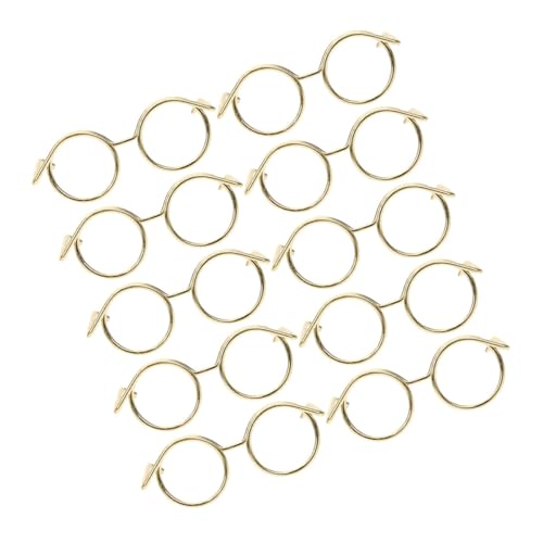 GARIOUANS 15 Stück Teiliges Mini Metallrahmen ohne Gläser Runde Goldfarbene Mini Brillen als Puppenaccessoires für Kostüm und Rollenspiel GARIOUANS 15 Stück Teiliges Mini Metallrahmen ohne Gläser Runde Goldfarbene Mini Brillen als Puppenaccessoires für Kostüm und Rollenspiel von GARIOUANS