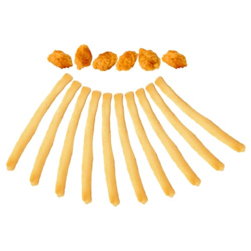 GARIOUANS 16 Stück Teiliges Fake Food Toys Realistische Pommes Frites und Chicken Bites Simulation Küchenzubehör für Kreatives Rollenspiel GARIOUANS 16 Stück Teiliges Fake Food Toys Realistische Pommes Frites und Chicken Bites Simulation Küchenzubehör für Kreatives Rollenspiel von GARIOUANS