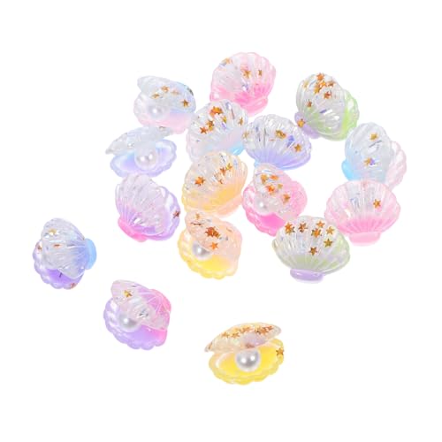GARIOUANS 16 Stück Teiliges Leuchtender Mini Muschel Figuren mit Perle Fluoreszierende Resin Dekorationen für DIY Basteln Realistische Miniatur Schmuckstücke für Party und Meeresdekor GARIOUANS 16 Stück Teiliges Leuchtender Mini Muschel Figuren mit Perle Fluoreszierende Resin Dekorationen für DIY Basteln Realistische Miniatur Schmuckstücke für Party und Meeresdekor von GARIOUANS
