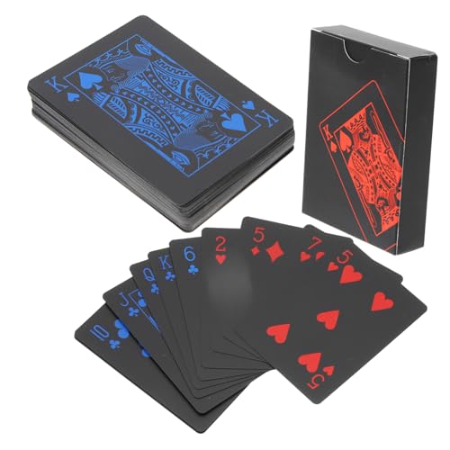 GARIOUANS 2 Boxen wasserdichte Schwarze PVC Pokerkarten Langlebige Spielkarten für Familie und Party Kompakt und Reisetauglich für Spieler Erwachsene GARIOUANS 2 Boxen wasserdichte Schwarze PVC Pokerkarten Langlebige Spielkarten für Familie und Party Kompakt und Reisetauglich für Spieler Erwachsene von GARIOUANS