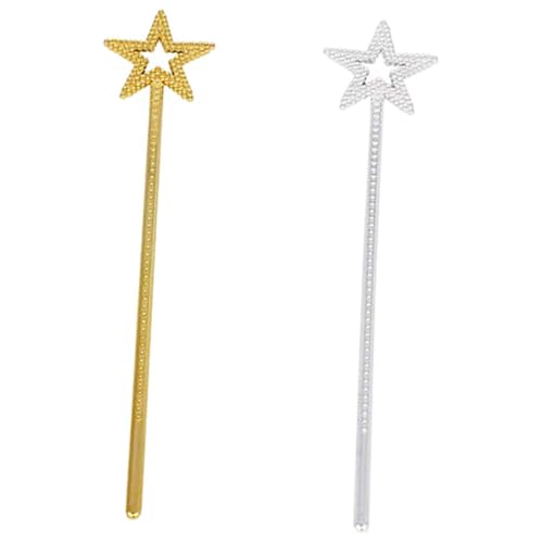 GARIOUANS 2 Stück Feenstäbe mit Sternenform Leichte Zauberstäbe für Mädchen für Kostüm Geburtstag Bühne Cosplay und DIY Partyspaß Gold und Silber GARIOUANS 2 Stück Feenstäbe mit Sternenform Leichte Zauberstäbe für Mädchen für Kostüm Geburtstag Bühne Cosplay und DIY Partyspaß Gold und Silber von GARIOUANS