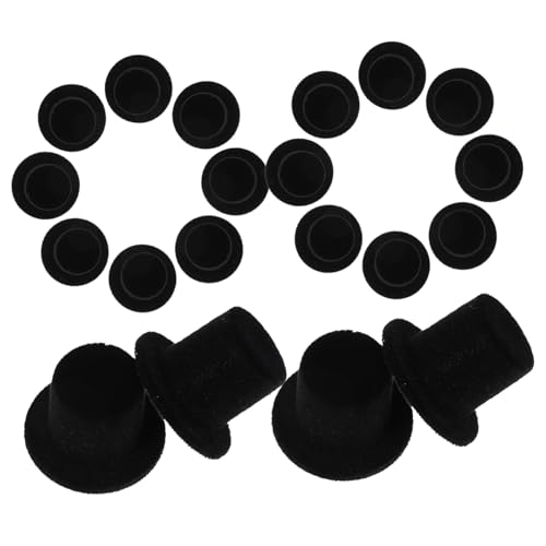 GARIOUANS 20 Stück Teiliges Mini Clown Hut aus Beflocktem Material Kleine Puppenhüte für Basteln und Dekoration Schwarze Mini für DIY Doll Accessoires und Weihnachtsmützen GARIOUANS 20 Stück Teiliges Mini Clown Hut aus Beflocktem Material Kleine Puppenhüte für Basteln und Dekoration Schwarze Mini für DIY Doll Accessoires und Weihnachtsmützen von GARIOUANS