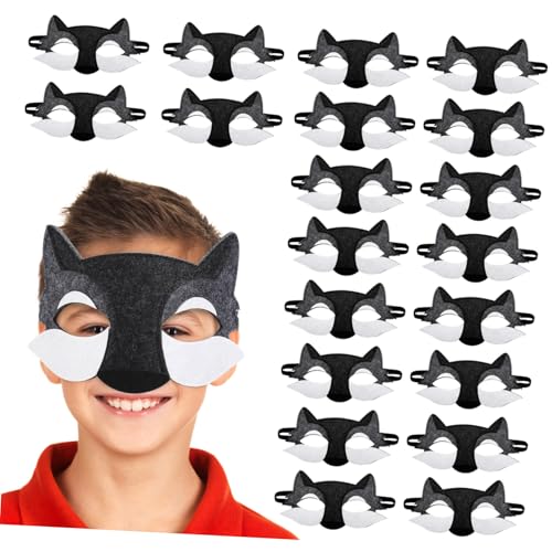GARIOUANS 20 Stück Teiliges Wolfsmaske Halbgesichtsmaske aus Filz Leichte für Cosplay und Verkleidung Elastisch Hautfreundlich Geeignet für Mädchen und Jungen GARIOUANS 20 Stück Teiliges Wolfsmaske Halbgesichtsmaske aus Filz Leichte für Cosplay und Verkleidung Elastisch Hautfreundlich Geeignet für Mädchen und Jungen von GARIOUANS