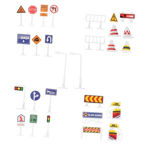GARIOUANS 28 Stück Teiliges Verkehrszeichen Spielset Bunte Mini Verkehrskegel und Straßenschilder Realistisch Gestaltete Straßenverkehrsschilder für Kreative Rollenspiele und GARIOUANS 28 Stück Teiliges Verkehrszeichen Spielset Bunte Mini Verkehrskegel und Straßenschilder Realistisch Gestaltete Straßenverkehrsschilder für Kreative Rollenspiele und von GARIOUANS