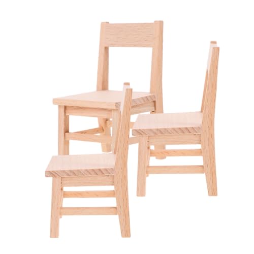 GARIOUANS 3 Stück Miniatur Holzstühle für Puppenhaus Kleine Realistische Holzsessel aus Stabilem Material Platzsparende Miniaturmöbel für DIY Puppenhaus Dekoration Spielspaß GARIOUANS 3 Stück Miniatur Holzstühle für Puppenhaus Kleine Realistische Holzsessel aus Stabilem Material Platzsparende Miniaturmöbel für DIY Puppenhaus Dekoration Spielspaß von GARIOUANS
