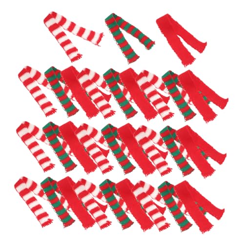 GARIOUANS 30 Stück Teiliges Mini Gestrickte Weihnachtsschals aus Wollgarn Langlebige Dekorative Mini Schals in Rot Weiß Grün für DIY Basteln Puppen Party Dekoration und Festliche GARIOUANS 30 Stück Teiliges Mini Gestrickte Weihnachtsschals aus Wollgarn Langlebige Dekorative Mini Schals in Rot Weiß Grün für DIY Basteln Puppen Party Dekoration und Festliche von GARIOUANS
