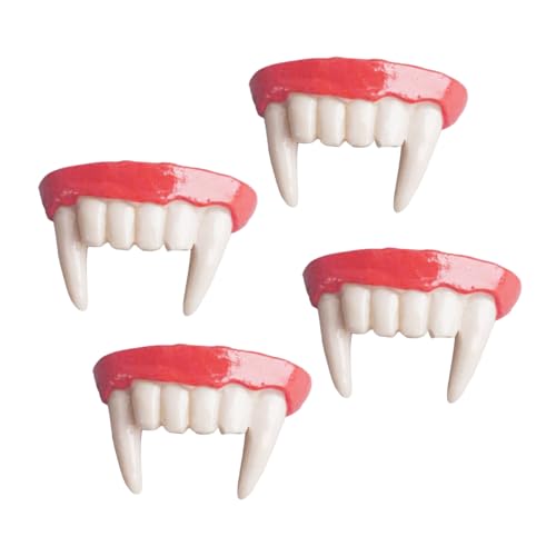 GARIOUANS 4 Stück Realistische Vampirzähne Resin Komfortable Fake Fangzähne für Halloween Cosplay Kindgerecht Langlebig für Gothic Zombie-kostüme Wiederverwendbar GARIOUANS 4 Stück Realistische Vampirzähne Resin Komfortable Fake Fangzähne für Halloween Cosplay Kindgerecht Langlebig für Gothic Zombie-kostüme Wiederverwendbar von GARIOUANS