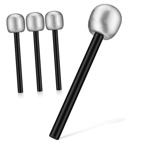 GARIOUANS 4 Stück Teiliges Spiel Mikrofon Silber Leichtes Requisit Glatte Oberfläche Vielseitig als Party Deko Foto Accessoire und Kostümzubehör für Erwachsene GARIOUANS 4 Stück Teiliges Spiel Mikrofon Silber Leichtes Requisit Glatte Oberfläche Vielseitig als Party Deko Foto Accessoire und Kostümzubehör für Erwachsene von GARIOUANS