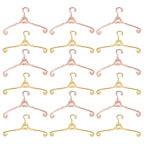 GARIOUANS 40 Stück Teiliges Miniatur Puppen Kleiderbügel aus Metall in Gold und Roségold Kleine Realistische Kleidungshalter für Puppenhaus für DIY Puppenkleidung und Mini Garderobe GARIOUANS 40 Stück Teiliges Miniatur Puppen Kleiderbügel aus Metall in Gold und Roségold Kleine Realistische Kleidungshalter für Puppenhaus für DIY Puppenkleidung und Mini Garderobe von GARIOUANS