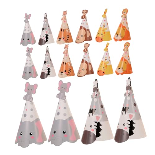 GARIOUANS 5 Sätze Dschungel Tier Geburtstagshüte für Leichte Papier Kegelpartyhüte mit Tiger Elefant Motiv Bequeme Spielerische Tierkopfbedeckung für Jungen und Mädchen für Tier und Zoo GARIOUANS 5 Sätze Dschungel Tier Geburtstagshüte für Leichte Papier Kegelpartyhüte mit Tiger Elefant Motiv Bequeme Spielerische Tierkopfbedeckung für Jungen und Mädchen für Tier und Zoo von GARIOUANS