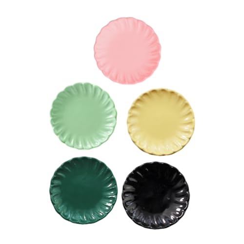 GARIOUANS 5 Stück Teiliges Puppenhaus Geschirrset Miniatur Teller in Schwarz Dunkelgrün Hellgrün Creme und Rosa Robuste Miniatur Küchenplatten für Puppenhaus Zubehör Lebensechte GARIOUANS 5 Stück Teiliges Puppenhaus Geschirrset Miniatur Teller in Schwarz Dunkelgrün Hellgrün Creme und Rosa Robuste Miniatur Küchenplatten für Puppenhaus Zubehör Lebensechte von GARIOUANS