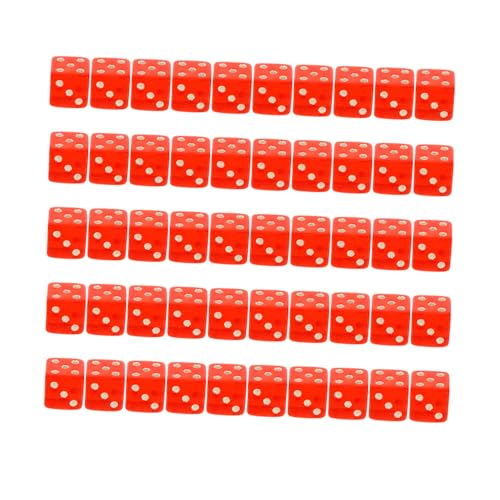 GARIOUANS 50 Stück Rote Acryl Würfel mit Großen Punkten und Abgerundeten Ecken Umweltfreundlich für Party Tisch Familienspiele für Unterhaltung und DIY Spiele GARIOUANS 50 Stück Rote Acryl Würfel mit Großen Punkten und Abgerundeten Ecken Umweltfreundlich für Party Tisch Familienspiele für Unterhaltung und DIY Spiele von GARIOUANS