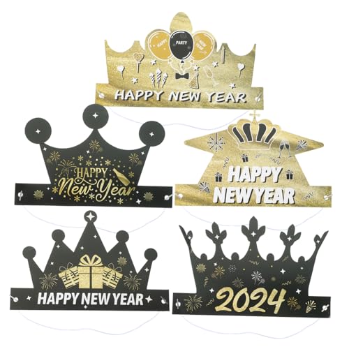 GARIOUANS 6 Stück Neujahrs-party Papierkronen Leichte Dekohüte für Silvester Bunte Papphüte für Festliche Feiern und Kreative Fotosession GARIOUANS 6 Stück Neujahrs-party Papierkronen Leichte Dekohüte für Silvester Bunte Papphüte für Festliche Feiern und Kreative Fotosession von GARIOUANS