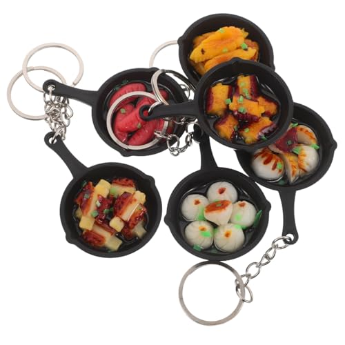 GARIOUANS 6 Stück Teiliges Mini Pfannen Schlüsselanhänger Realistische Lebensmittel Anhänger mit Bratwurst Garnele Gebratene Teigtasche als Mini Taschenanhänger und Party Geschenk GARIOUANS 6 Stück Teiliges Mini Pfannen Schlüsselanhänger Realistische Lebensmittel Anhänger mit Bratwurst Garnele Gebratene Teigtasche als Mini Taschenanhänger und Party Geschenk von GARIOUANS