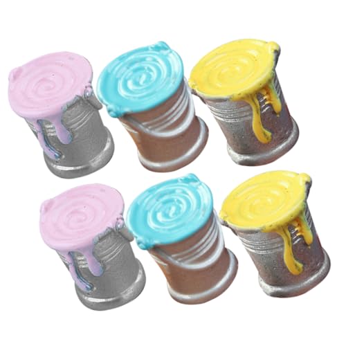 GARIOUANS 6 Stück Teiliges Miniatur Öl Eimer Realistisch Gestaltete Puppenhaus Deko Farblich Gemischte Mini Lackdosen Detailgetreue Modelle für Puppenhaus Zubehör und Kreative GARIOUANS 6 Stück Teiliges Miniatur Öl Eimer Realistisch Gestaltete Puppenhaus Deko Farblich Gemischte Mini Lackdosen Detailgetreue Modelle für Puppenhaus Zubehör und Kreative von GARIOUANS