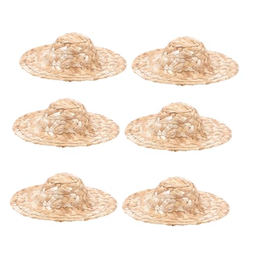 GARIOUANS 6 Stück Teiliges Miniatur Strohhüte Handgewebt Leichte Kleine Hüte für Puppen DIY Bastelbedarf Kopfbedeckung für Puppenmode Dekoration und Haustierzubehör GARIOUANS 6 Stück Teiliges Miniatur Strohhüte Handgewebt Leichte Kleine Hüte für Puppen DIY Bastelbedarf Kopfbedeckung für Puppenmode Dekoration und Haustierzubehör von GARIOUANS