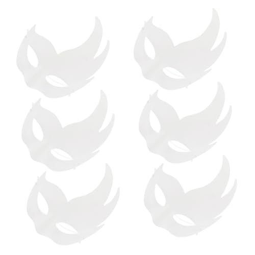 GARIOUANS 6 Stück Weiße DIY Masken zum Bemalen Leichte Handbemalte Gesichtsmasken mit Löchern für Halloween Karneval Festival und Kreative Kostümpartys GARIOUANS 6 Stück Weiße DIY Masken zum Bemalen Leichte Handbemalte Gesichtsmasken mit Löchern für Halloween Karneval Festival und Kreative Kostümpartys von GARIOUANS