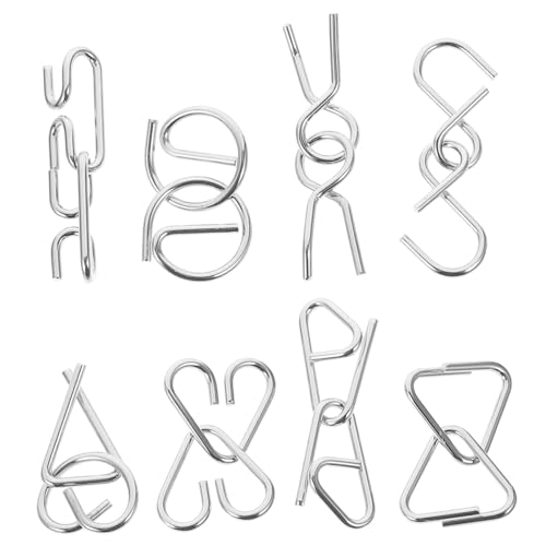 GARIOUANS 8 Stück Teiliges Metal Puzzle Traditionelles Entsperrspielzeug Fördert Konzentration Logisches Denken und Problemlösungsfähigkeiten Denkspiel für Familie GARIOUANS 8 Stück Teiliges Metal Puzzle Traditionelles Entsperrspielzeug Fördert Konzentration Logisches Denken und Problemlösungsfähigkeiten Denkspiel für Familie von GARIOUANS
