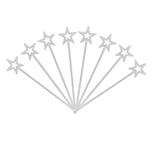 GARIOUANS 8 Stück Teiliges sternförmige Feenstäbe mit Fünfzackigem Stern Leichte Kunststoff feenstäbe in Silber Geeignet für Geburtstagsfeiern Kostümspiele Bühnenauftritte und GARIOUANS 8 Stück Teiliges sternförmige Feenstäbe mit Fünfzackigem Stern Leichte Kunststoff feenstäbe in Silber Geeignet für Geburtstagsfeiern Kostümspiele Bühnenauftritte und von GARIOUANS