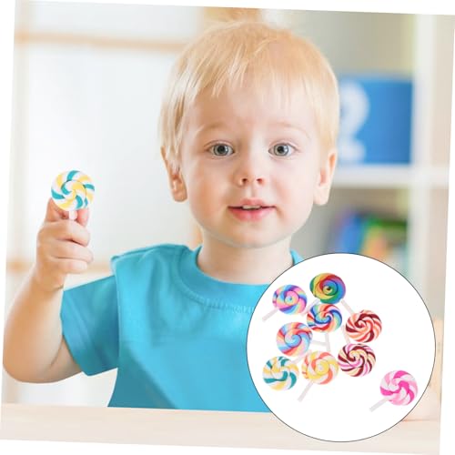 GARIOUANS 9 Stück Teiliges Mini Lollipop Bunte Handgefertigte Polymer Clay Charms Realistische DIY Dekorationen für Micro Landschaft Basteln Party Candy Deko GARIOUANS 9 Stück Teiliges Mini Lollipop Bunte Handgefertigte Polymer Clay Charms Realistische DIY Dekorationen für Micro Landschaft Basteln Party Candy Deko von GARIOUANS