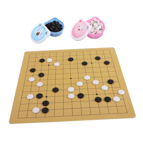 GARIOUANS Go Spielset mit Bär Motiv Doppelseitiges und Weiqi Schachbrett aus Holz Tragbares Lernspielzeug Denkfähigkeiten und für Anfänger GARIOUANS Go Spielset mit Bär Motiv Doppelseitiges und Weiqi Schachbrett aus Holz Tragbares Lernspielzeug Denkfähigkeiten und für Anfänger von GARIOUANS
