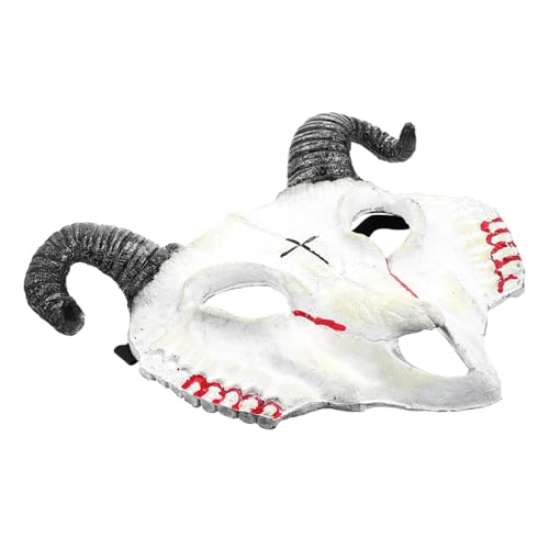 GARIOUANS Gruselige Halloween Ziegenkopf Maske PU Material Realistische Cosplay Party Requisite für Erwachsene Blutige Weiß Dekorationskopf GARIOUANS Gruselige Halloween Ziegenkopf Maske PU Material Realistische Cosplay Party Requisite für Erwachsene Blutige Weiß Dekorationskopf von GARIOUANS