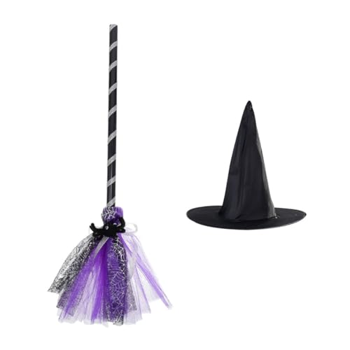 GARIOUANS Halloween Hexenhut und Besen Teiliges Zauberer Kostüm Zubehör für Party Bühnenauftritte und Gruselige Verkleidungen Passend zu Halloween Kostümen Stimmungsvolle Atmosphäre GARIOUANS Halloween Hexenhut und Besen Teiliges Zauberer Kostüm Zubehör für Party Bühnenauftritte und Gruselige Verkleidungen Passend zu Halloween Kostümen Stimmungsvolle Atmosphäre von GARIOUANS