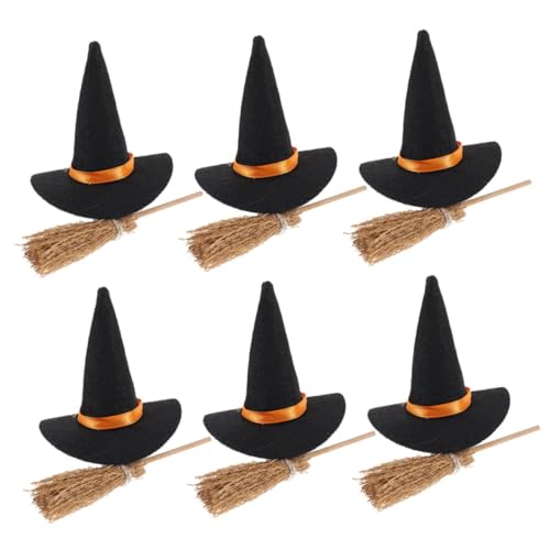 GARIOUANS Halloween Mini Hexenhüte und Besen Set Teiliges Set mit Kleinen Filzhüten und Besen Kompakte Wiederverwendbare Hexen Dekoration für Tisch Büro Schule Party und DIY Bastelprojekte GARIOUANS Halloween Mini Hexenhüte und Besen Set Teiliges Set mit Kleinen Filzhüten und Besen Kompakte Wiederverwendbare Hexen Dekoration für Tisch Büro Schule Party und DIY Bastelprojekte von GARIOUANS