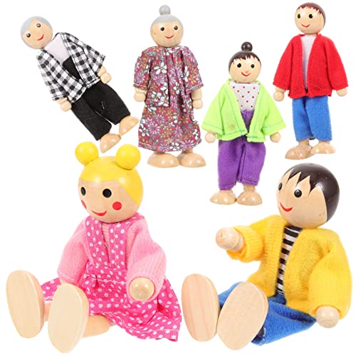 GARIOUANS Holz Puppenfamilie Teilig Bewegliche Mini Figuren für Flexibles Holzspielzeug für Puppenhaus Interaktives Rollenspiel Zubehör Fördert Kreativität und Motorische Fähigkeiten GARIOUANS Holz Puppenfamilie Teilig Bewegliche Mini Figuren für Flexibles Holzspielzeug für Puppenhaus Interaktives Rollenspiel Zubehör Fördert Kreativität und Motorische Fähigkeiten von GARIOUANS