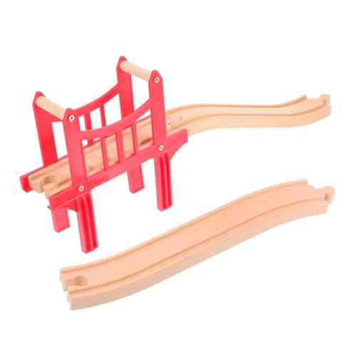 GARIOUANS Holzeisenbahn Zubehör mit Kleinem Roten Holzbrückenbogen und Geraden Schienen Kompatibel mit Gängigen Holzeisenbahn spurensystemen Fördert Kreativität und Räumliches Denken bei GARIOUANS Holzeisenbahn Zubehör mit Kleinem Roten Holzbrückenbogen und Geraden Schienen Kompatibel mit Gängigen Holzeisenbahn spurensystemen Fördert Kreativität und Räumliches Denken bei von GARIOUANS