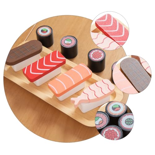 GARIOUANS Holzspielzeug Sushi mit Kochutensilien aus Holz Langlebig und Geruchsfrei Fördert Gehirnentwicklung und Feinmotorik Realistisches Küchenrollenspiel für Jungen und Mädchen GARIOUANS Holzspielzeug Sushi mit Kochutensilien aus Holz Langlebig und Geruchsfrei Fördert Gehirnentwicklung und Feinmotorik Realistisches Küchenrollenspiel für Jungen und Mädchen von GARIOUANS