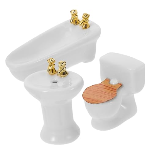 GARIOUANS Maßstab mit Badewanne Waschbecken und Toilette Realistische Puppenhaus Ausstattung Kleine Badezimmer Szene Requisite Stilvolle und Detailreiche Miniatur Badmöbel GARIOUANS Maßstab mit Badewanne Waschbecken und Toilette Realistische Puppenhaus Ausstattung Kleine Badezimmer Szene Requisite Stilvolle und Detailreiche Miniatur Badmöbel von GARIOUANS