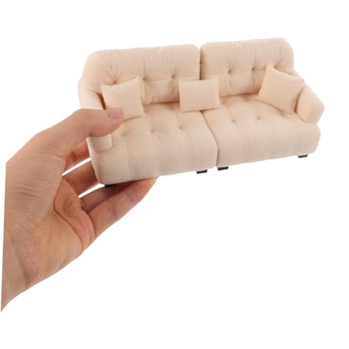 GARIOUANS Modell Plüsch Couch Cremefarben Mini Möbel für Puppenhaus Wohnzimmer Dekoration Klein GARIOUANS Modell Plüsch Couch Cremefarben Mini Möbel für Puppenhaus Wohnzimmer Dekoration Klein von GARIOUANS