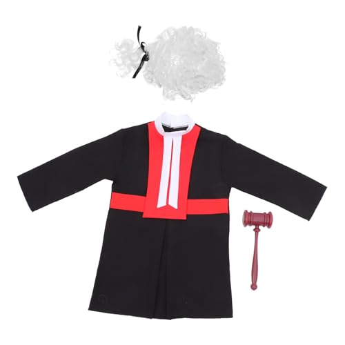 GARIOUANS Richter Rollenspiel Kostüm Junge Mädchen Mit Perücke Für Kreative Spiele Und Halloween Spielerische Entdeckung Der Richterkarriere GARIOUANS Richter Rollenspiel Kostüm Junge Mädchen Mit Perücke Für Kreative Spiele Und Halloween Spielerische Entdeckung Der Richterkarriere von GARIOUANS