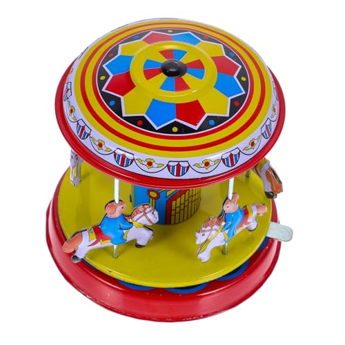 GARIOUANS Vintage Karussell Wind Up aus Nostalgisches Mechanisches Drehkarussell mit Sicherem Kompakt und Dekorativ für Bar Dekor Kreatives Blechspielzeug GARIOUANS Vintage Karussell Wind Up aus Nostalgisches Mechanisches Drehkarussell mit Sicherem Kompakt und Dekorativ für Bar Dekor Kreatives Blechspielzeug von GARIOUANS