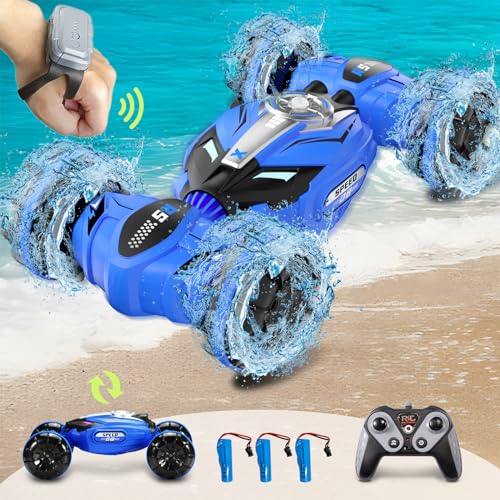 GARNHLOB Amphibienfahrzeug Ferngesteuertes Auto für Kinder 8 9 10 11 12 Jahre 4x4 Wasserdicht Remote Control Car 2.4Ghz 360° Drehung RC Auto Car Geburtstags Geschenke Junge 6-18 Jahre von GARNHLOB