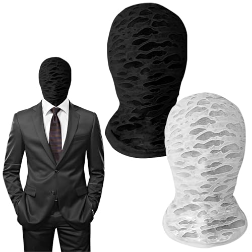 GAROMIA 2 Stück Vollgesichtsmaske Spandex Kopfmaske Weiß Schwarz Maske Unisex Maske Halloween GhostMaske Gesichtslose Kopfmaske für Halloween Party Kostüm Cosplay GAROMIA 2 Stück Vollgesichtsmaske Spandex Kopfmaske Weiß Schwarz Maske Unisex Maske Halloween GhostMaske Gesichtslose Kopfmaske für Halloween Party Kostüm Cosplay von GAROMIA