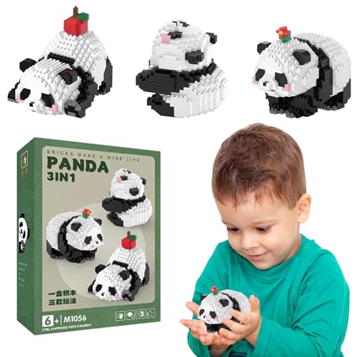 GAROMIA Panda Bausteine Set Mini Klemmbausteine Panda Bausteine Bauspielzeug Panda Geschenk Tiere Bausteine Set Panda Bausteine Building Block Set Bauspielzeugsteine für Erwachsene Kinder ﻿ von GAROMIA