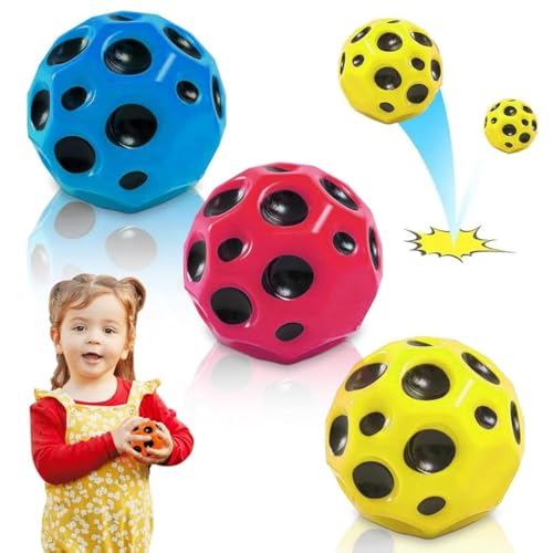 GAROMIA Anti Stress Ball Stress Bälle Anti Stressball Hohe Springender Gummiball Sprünge Höchsten Springender für Kinder Hohe Bounce Loch Ball Flummies für Kinder von GAROMIA