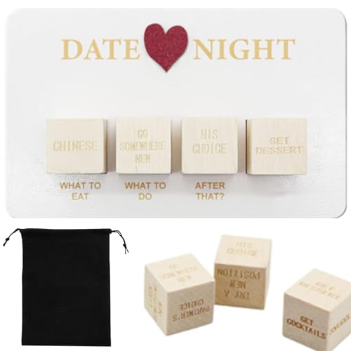 GAROMIA Würfelspiel Holzwürfel Set Date Geschenk Romantisches Würfelspiel Würfel Holzwürfel Würfelspiele Date Ideen für Paare Jubiläen Geburtstage Valentinstag Einzigartiges Geschenk Night von GAROMIA