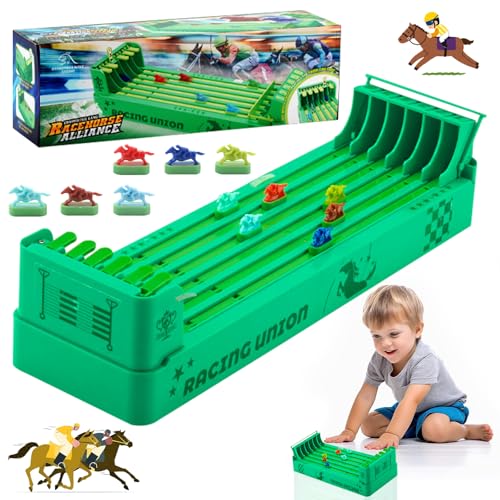 GAROMIA Pferderennen Spiel Elektrisch Tischspiele Pferde Spiele Horse Racing Game Horse Board Games Tabletop-Pferderennen-Spiel Tabletop Spiele für Familienspiel Erwachsene Kinder von GAROMIA