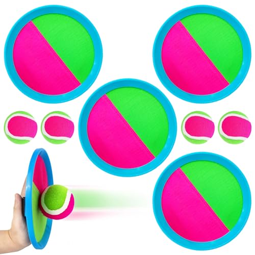 GAROMIA Klettballspiel für Kinder Set Klettball Spiel Spielzeug Werfen Klettspiel Outdoor Spielzeug Klettballspiel für Kinder ab 3 4 5 6 7 Jahre Garten Strandspiele von GAROMIA