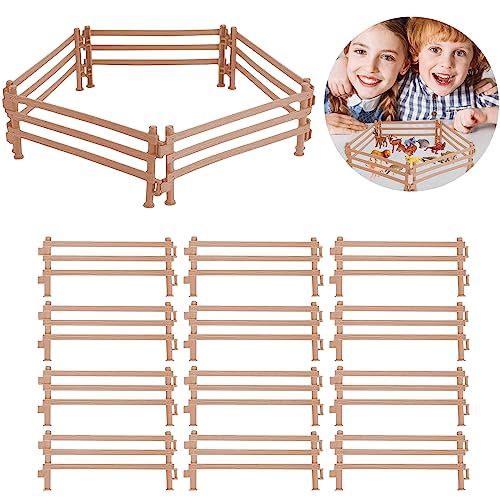 GAROMIA Pferdezaun Spielzeug, 40 Stücke Pferdezaun Zubehör Zaun für Pferde Spielzaun für Kinder Bauernhof Mini Pferd Corral Fechten Fence Set Koppel Zaun Panel für Micro Landschaft Deko von GAROMIA