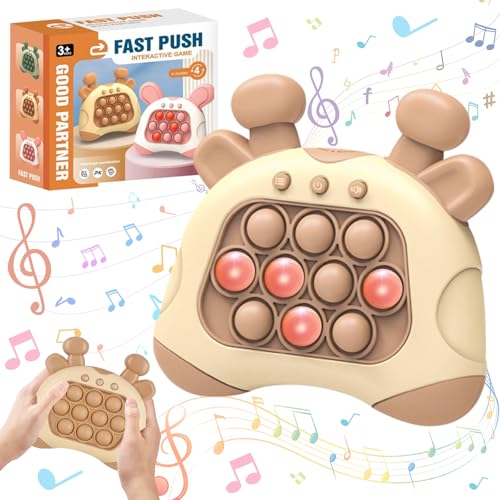 GAROMIA Pop It Fidget Toys Spielzeugspiel Puzzle-Spielzeug Fidget Spielzeugspiel Tragbares Drückspiel für Stressabbau Autismus Squeeze-Sensorspielzeug Montessori Antistress Spielzeug für Kinder-Hirsch von GAROMIA