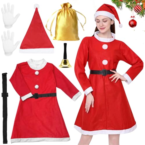 GAROMIA Weihnachtsmann Kostüm Herren 5 Weihnachtsmannkostüm mit Weihnachtsmann Mütze Bart Gürtel Rotes Weihnachtskostüme Kostüme Weihnachtskostüm für Herren Weihnachten Cosplay Karneval (Männlich-2) von GAROMIA