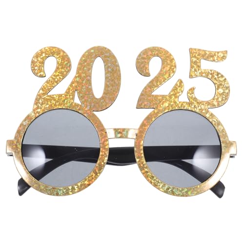 GAROZATION 1 Paar 2025 Brille Partybrillen Brillen 2025 Neujahrsparty-Brille Glitzer-Zahlenbrille Laserbrille faschingsbrille Party-Brillen-Dekore Kostümzubehör für das neue Jahr Abs von GAROZATION