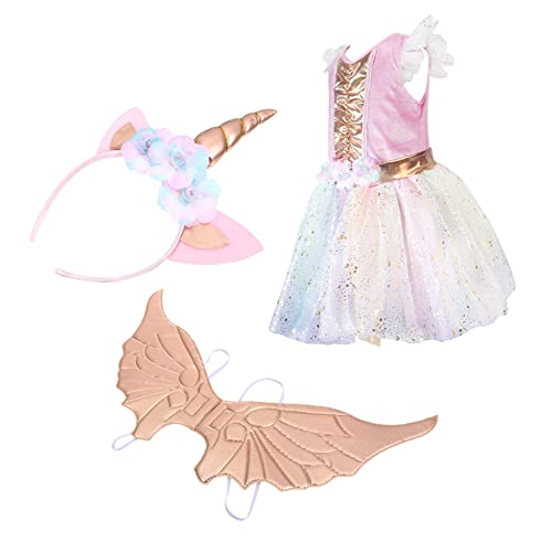 GAROZATION 1 Satz Einhorn Kostüm Regenbogen-Tutu-Kleid Einhorn flauschiger Rock mädchen outfits -Set kinderkleider kinderkleidung schönes Kleid Cosplay-Kleidung Polyester (Polyester) von GAROZATION